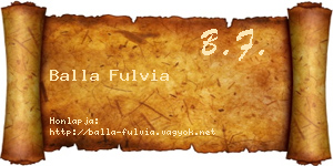 Balla Fulvia névjegykártya